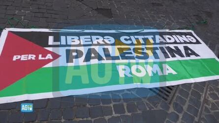 Roma presidio per la Palestina a piazza Capranica