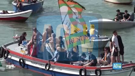 Venezia festa per la Serie A con il corteo acqueo in Canal Grande