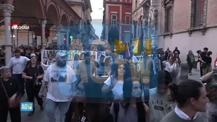 Bologna corteo pro Gaza in centro
