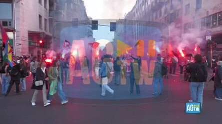 Milano la conclusione del corteo a sostegno della Flotilla