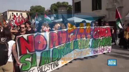 Biennale Venezia tremila in corteo contro il padiglione israeliano