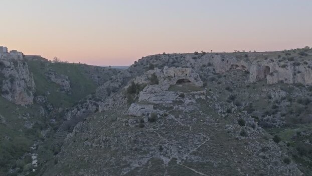 Aerial view of Sassi di Matera in Italy.
