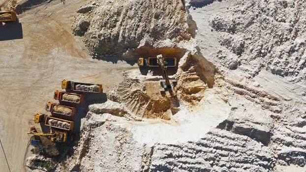 Aerial view of quarry operations in Besenovo Serbia. Aerial view of quarry operations in Besenovo Serbia.