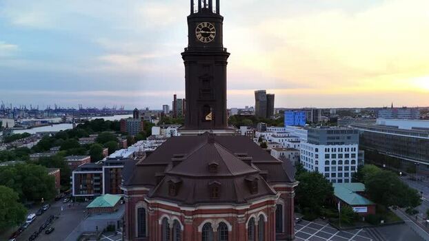 Aerial view of St. Michael s Church in Hamburg Germany. Aerial view of St. Michael s Church in Hamburg Germany.