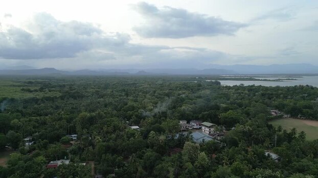 Aerial view of lush green landscape in Colombo Sri Lanka.