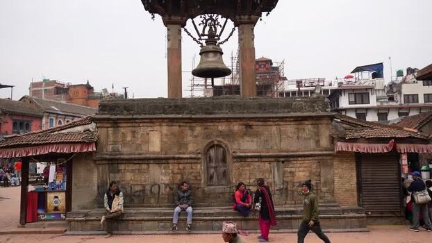 View of the historic Taleju Bell in Kathmandu Durbar Square Nepal.