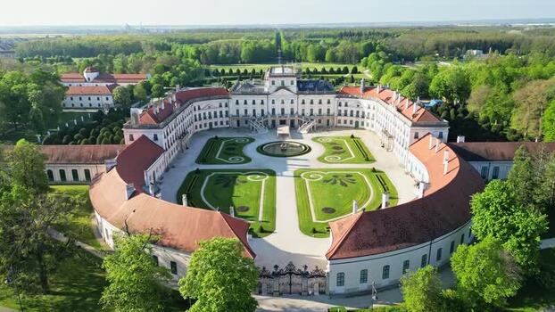 Aerial view of Esterhazy Palace Hungary.