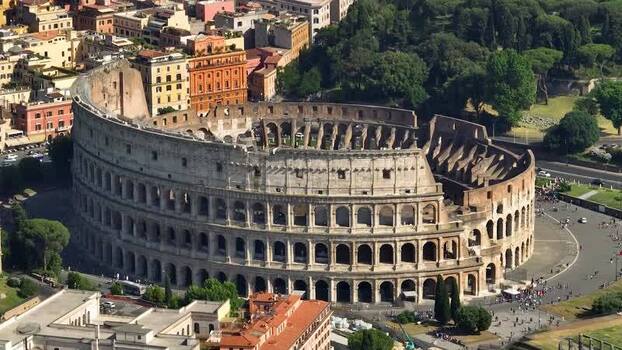 Aerial view of the Colosseum Italy. Aerial view of the Colosseum Italy.