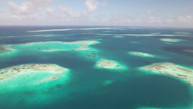 Aerial view of Los Roques archipelago Venezuela.