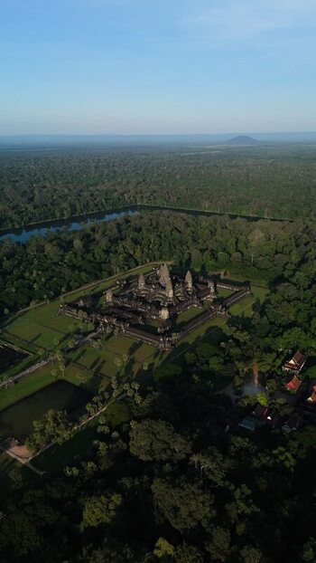 Aerial view of Angkor Wat temple complex Cambodia. Aerial view of Angkor Wat temple complex Cambodia.