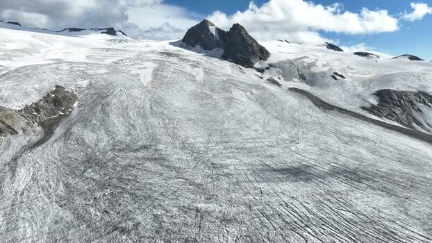 Aerial view of the Rutor Glacier and mountain peaks Italy. Aerial view of the Rutor Glacier and mountain peaks Italy.