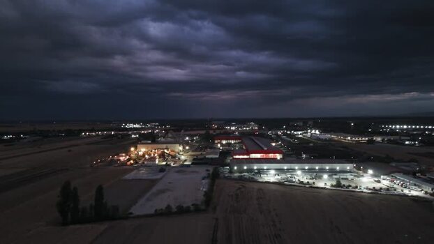 Aerial view of industrial area in Sremska Mitrovica Serbia.