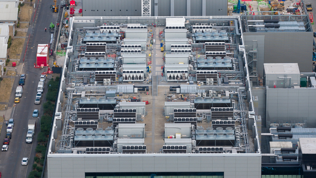 Aerial view of big data center campus in Slough United Kingdom Aerial view of big data center campus in Slough United Kingdom