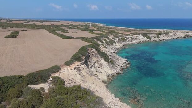 Aerial view of the coastline in Famagusta Northern Cyprus.