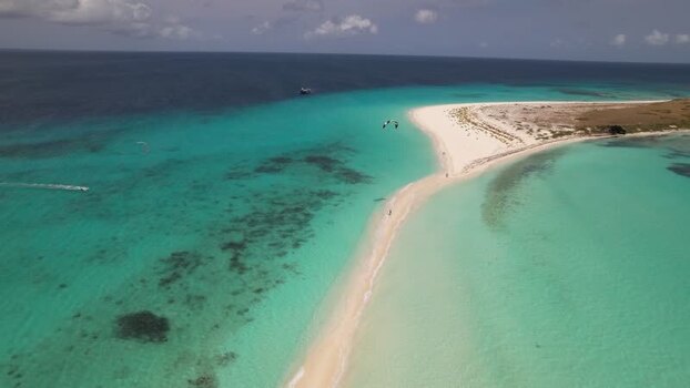 Aerial view of Los Roques archipelago in Venezuela.