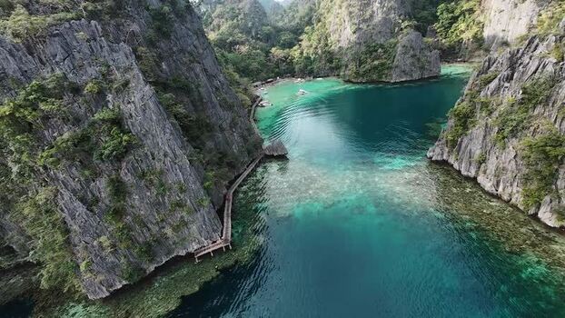 FPV aerial view of Kayangan Lake Philippines. FPV aerial view of Kayangan Lake Philippines.