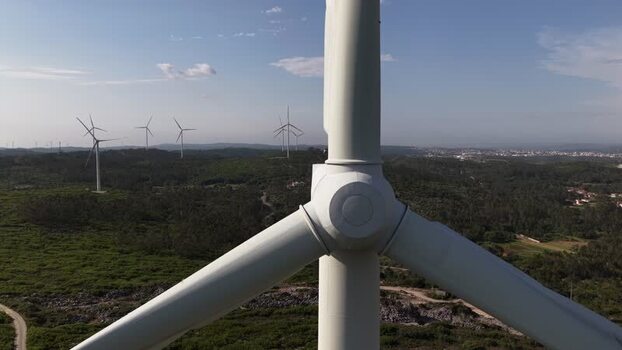 Aerial view of wind turbines in Pombal Portugal. Aerial view of wind turbines in Pombal Portugal.