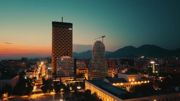 Aerial view of Skanderbeg Square and city skyline Albania. Aerial view of Skanderbeg Square and city skyline Albania.