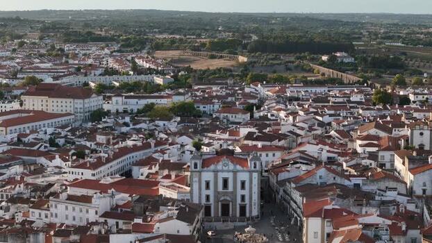 Aerial view of historic Evora city center Portugal. Aerial view of historic Evora city center Portugal.