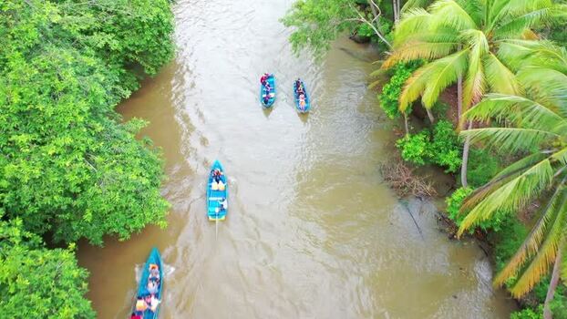 Aerial view of Maron River Pacitan Indonesia.