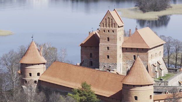 Aerial view of Trakai Island Castle Lithuania. Aerial view of Trakai Island Castle Lithuania.