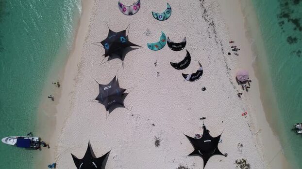 Aerial view of Los Roques archipelago in Venezuela.