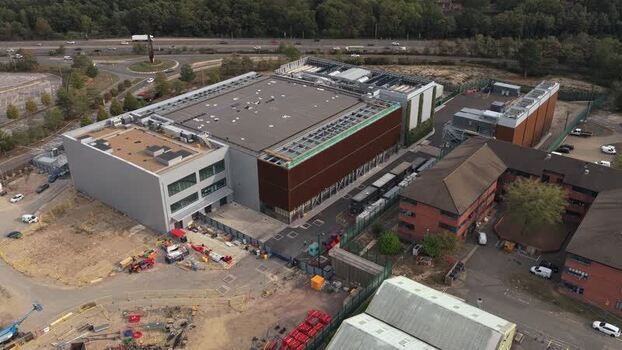 Aerial view of Ark Data Centres at Longcross Park United Kingdom. Aerial view of Ark Data Centres at Longcross Park United Kingdom.
