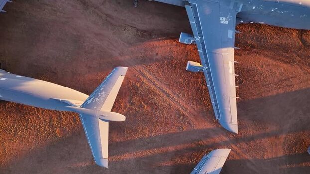 Aerial view of planes at Pima Air United States. Aerial view of planes at Pima Air United States.