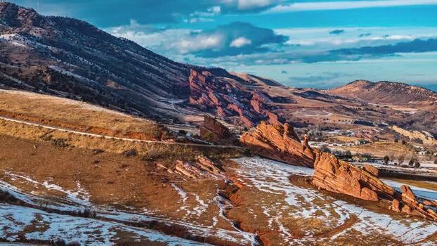 Aerial view of Red Rocks Park in Denver United States.
