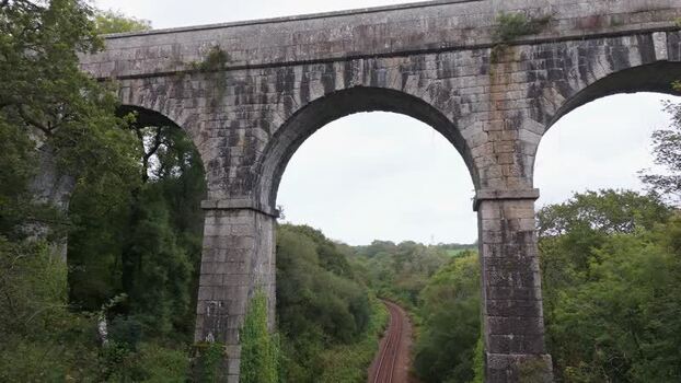 Aerial view of Treffry Viaduct in Luxulyan United Kingdom. Aerial view of Treffry Viaduct in Luxulyan United Kingdom.