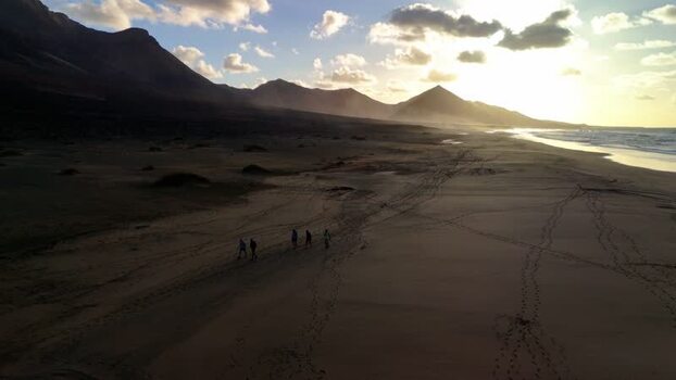 Aerial view of Playa del Confital Spain.