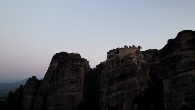 Aerial view of Meteora monasteries in Trikala Greece. Aerial view of Meteora monasteries in Trikala Greece.