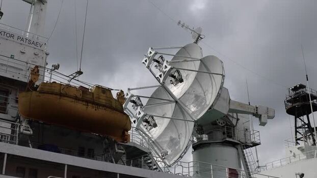 View of Viktor Patsaev research vessel in Russia.