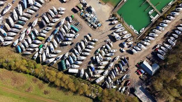 Aerial view of Suffolk Yacht Harbour United Kingdom.
