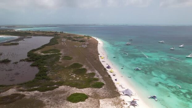 Aerial view of Los Roques archipelago Venezuela.