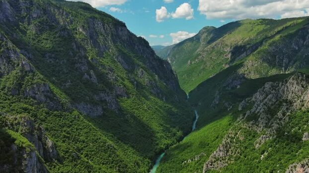 Aerial view of Tara River Canyon Montenegro.