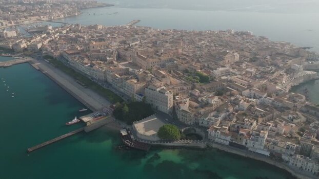 Aerial view of the Island of Ortigia in Syracuse Italy. Aerial view of the Island of Ortigia in Syracuse Italy.