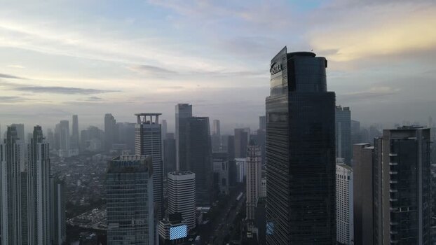 Aerial view of the skyline and skyscrapers in Jakarta Indonesia. Aerial view of the skyline and skyscrapers in Jakarta Indonesia.