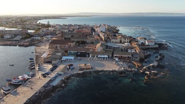 Aerial view of the historic fishing village of Marzamemi Italy. Aerial view of the historic fishing village of Marzamemi Italy.