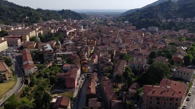 Aerial view of Carrara Italy. Aerial view of Carrara Italy.