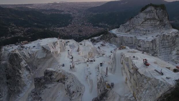Aerial view of Carrara marble quarries in Tuscany Italy. Aerial view of Carrara marble quarries in Tuscany Italy.