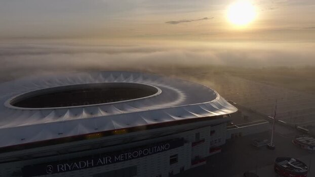 Aerial view of Riyadh Air Metropolitano Stadium in Madrid Spain.