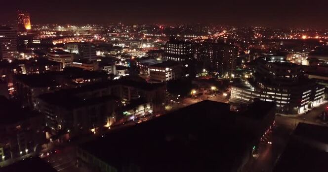 Aerial view of the city skyline at night United States. Aerial view of the city skyline at night United States.