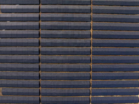 Aerial view of rows of solar panels in a solar farm in Lovech Lovech Bulgaria. Aerial view of rows of solar panels in a solar farm in Lovech Lovech Bulgaria.