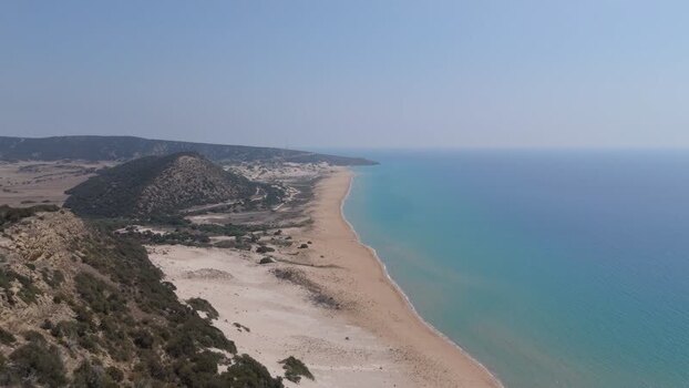 Aerial view of the coastline in Famagusta Northern Cyprus.
