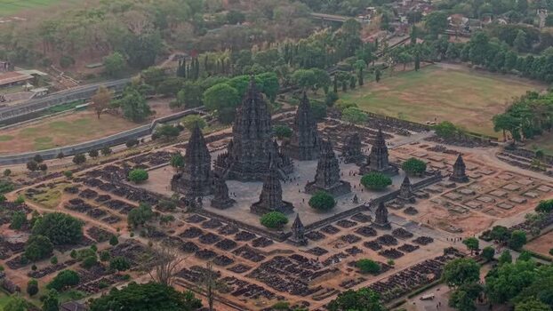 Aerial view of Prambanan Temple in Yogyakarta Indonesia. Aerial view of Prambanan Temple in Yogyakarta Indonesia.