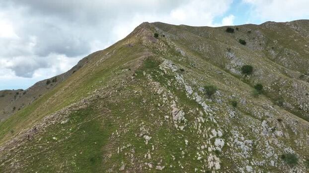 Aerial view of Monte Matanna ridge in Stazzema Italy.