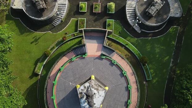 Aerial view of General Sudirman Museum Indonesia.