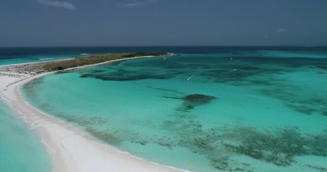 Aerial view of Los Roques archipelago in Venezuela.