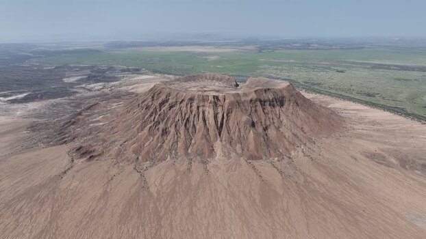 Aerial view of a volcanic crater in the Danakil Desert Ethiopia. Aerial view of a volcanic crater in the Danakil Desert Ethiopia.